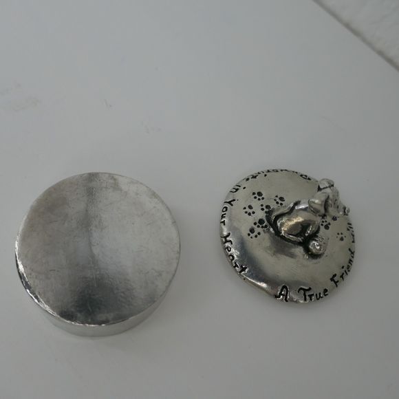 Pawprints on Your Heart Puppy Dog Keepsake Trinket Wish Box Pewter Basic Edition - Picture 10 of 10